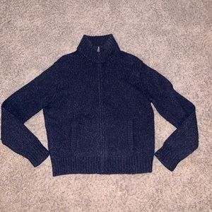 Polo Ralph Lauren blue heavy knit full zip sweater